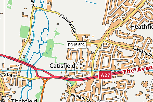 PO15 5PA map - OS VectorMap District (Ordnance Survey)