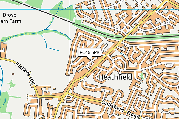 PO15 5PB map - OS VectorMap District (Ordnance Survey)