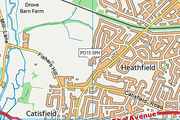PO15 5PH map - OS VectorMap District (Ordnance Survey)