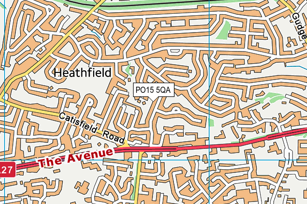 PO15 5QA map - OS VectorMap District (Ordnance Survey)