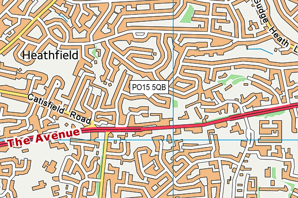 PO15 5QB map - OS VectorMap District (Ordnance Survey)