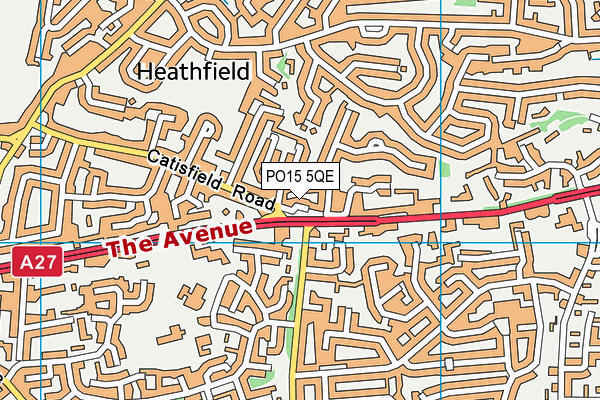 PO15 5QE map - OS VectorMap District (Ordnance Survey)