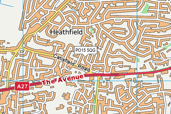 PO15 5QG map - OS VectorMap District (Ordnance Survey)