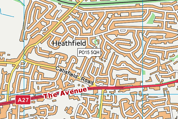 PO15 5QH map - OS VectorMap District (Ordnance Survey)