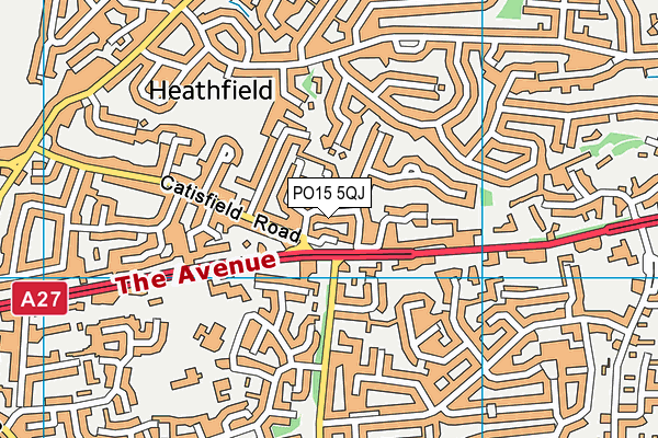 PO15 5QJ map - OS VectorMap District (Ordnance Survey)