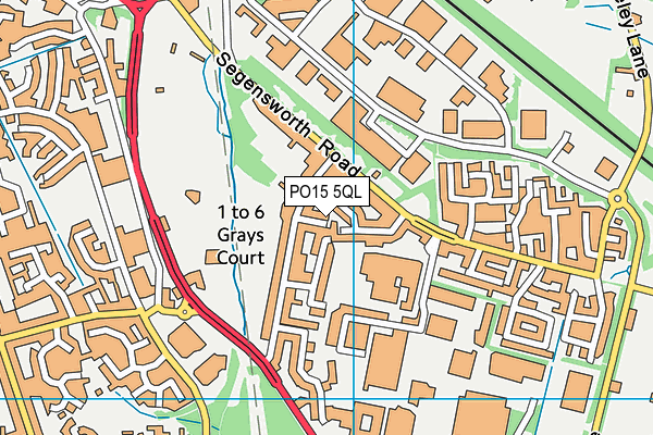 PO15 5QL map - OS VectorMap District (Ordnance Survey)