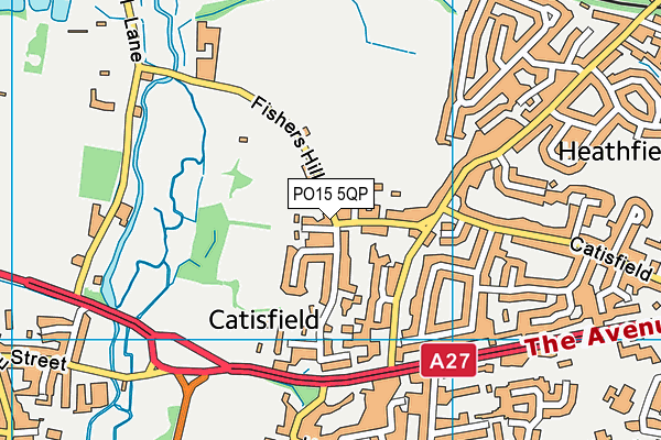 PO15 5QP map - OS VectorMap District (Ordnance Survey)