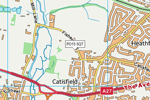 PO15 5QT map - OS VectorMap District (Ordnance Survey)