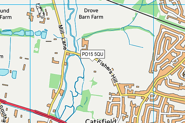 PO15 5QU map - OS VectorMap District (Ordnance Survey)