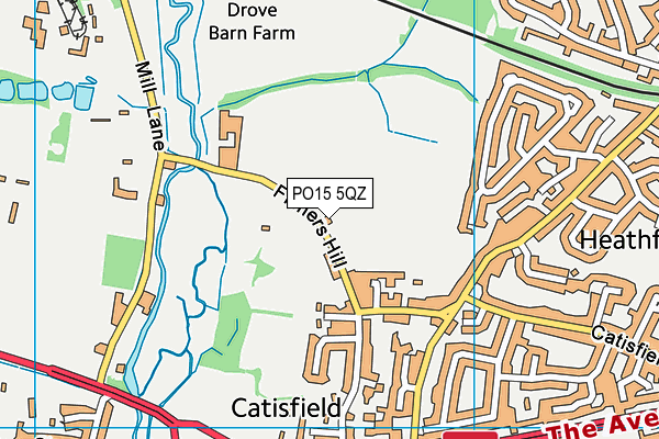 PO15 5QZ map - OS VectorMap District (Ordnance Survey)