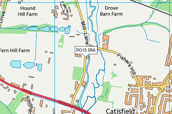 PO15 5RA map - OS VectorMap District (Ordnance Survey)