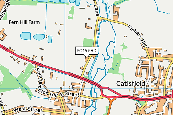 PO15 5RD map - OS VectorMap District (Ordnance Survey)