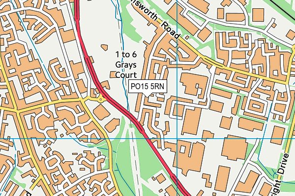 PO15 5RN map - OS VectorMap District (Ordnance Survey)