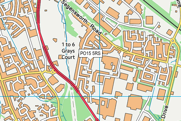 PO15 5RS map - OS VectorMap District (Ordnance Survey)