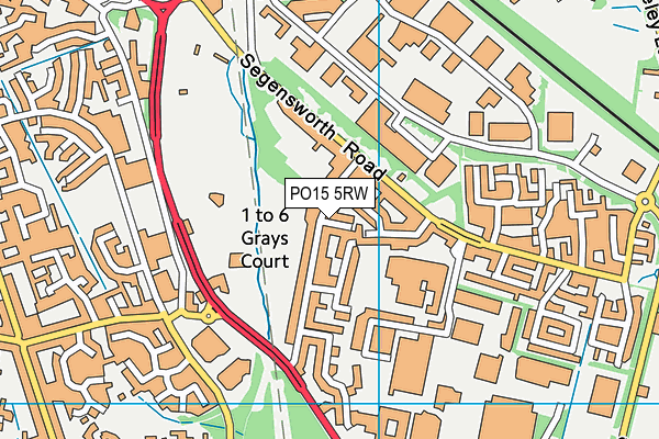 PO15 5RW map - OS VectorMap District (Ordnance Survey)