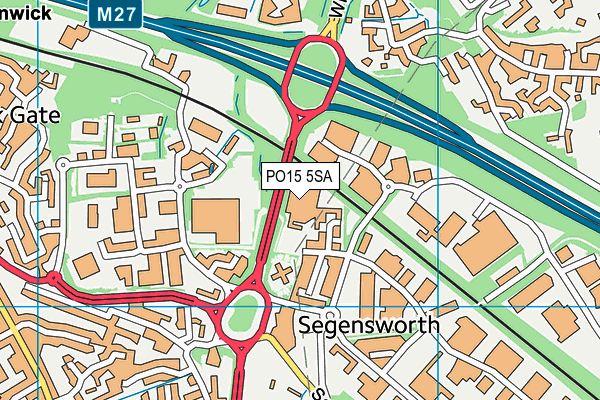 PO15 5SA map - OS VectorMap District (Ordnance Survey)