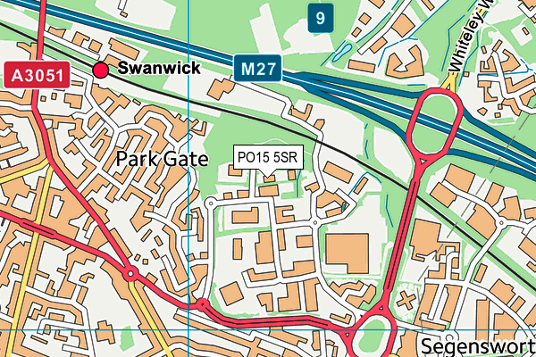 PO15 5SR map - OS VectorMap District (Ordnance Survey)