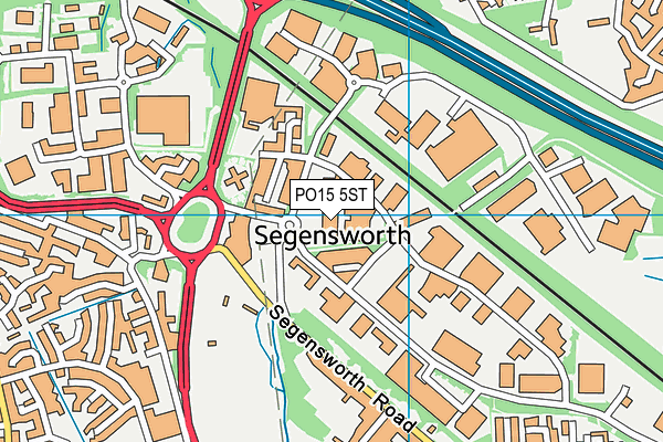 PO15 5ST map - OS VectorMap District (Ordnance Survey)