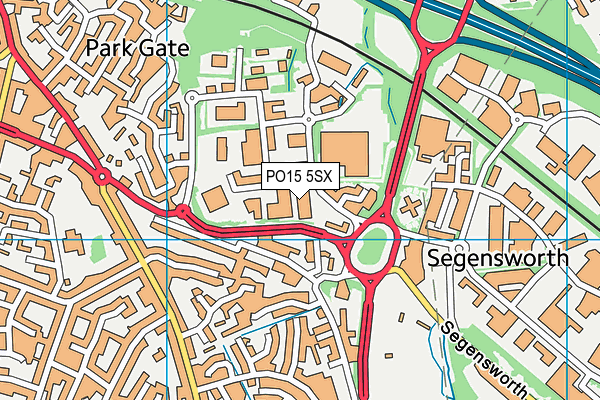 PO15 5SX map - OS VectorMap District (Ordnance Survey)