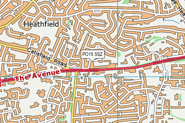 PO15 5SZ map - OS VectorMap District (Ordnance Survey)