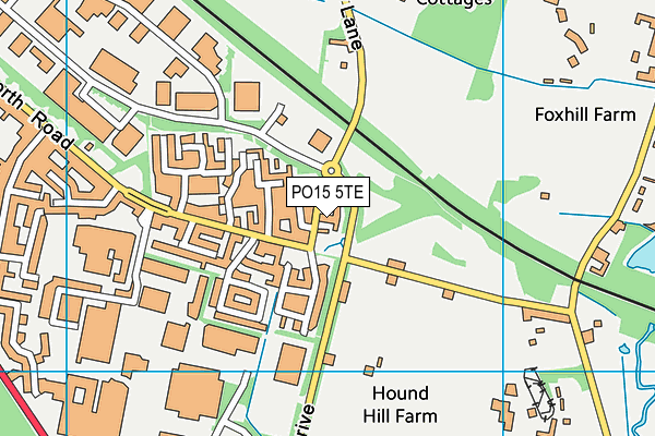 PO15 5TE map - OS VectorMap District (Ordnance Survey)