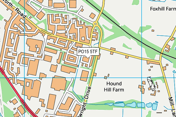 PO15 5TF map - OS VectorMap District (Ordnance Survey)