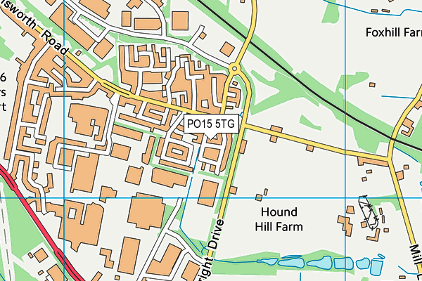 PO15 5TG map - OS VectorMap District (Ordnance Survey)