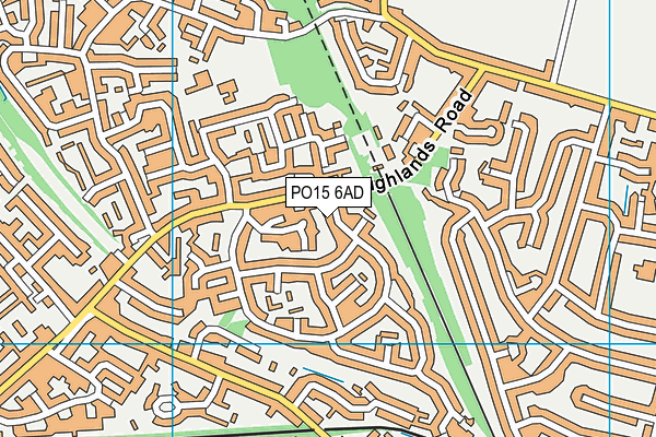 PO15 6AD map - OS VectorMap District (Ordnance Survey)