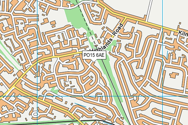 PO15 6AE map - OS VectorMap District (Ordnance Survey)