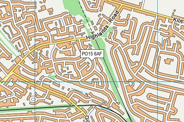 PO15 6AF map - OS VectorMap District (Ordnance Survey)