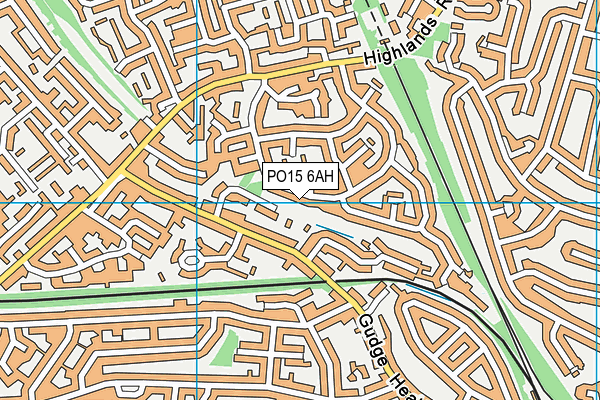 PO15 6AH map - OS VectorMap District (Ordnance Survey)