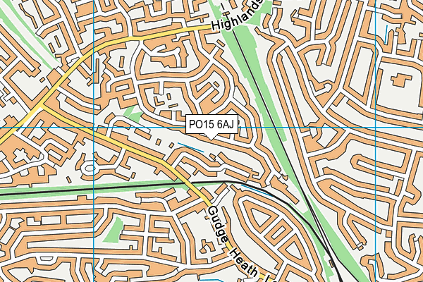 PO15 6AJ map - OS VectorMap District (Ordnance Survey)