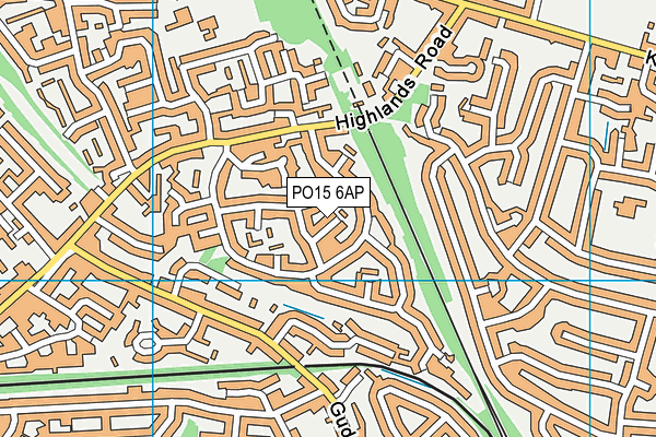 PO15 6AP map - OS VectorMap District (Ordnance Survey)