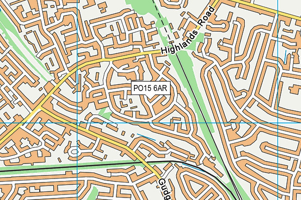 PO15 6AR map - OS VectorMap District (Ordnance Survey)