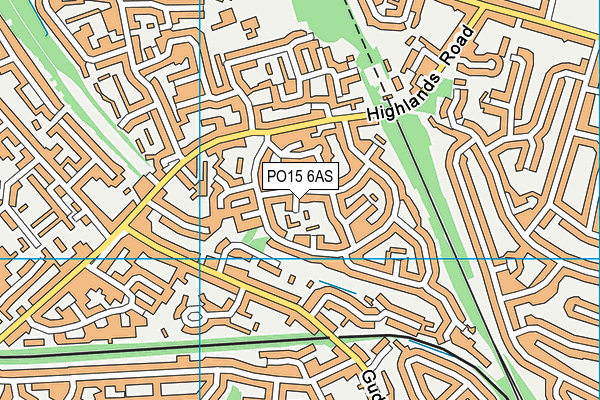 PO15 6AS map - OS VectorMap District (Ordnance Survey)