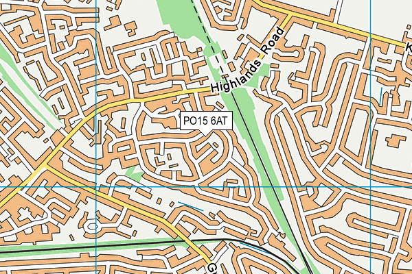 PO15 6AT map - OS VectorMap District (Ordnance Survey)