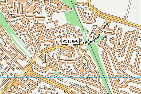 PO15 6AU map - OS VectorMap District (Ordnance Survey)