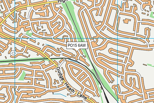 PO15 6AW map - OS VectorMap District (Ordnance Survey)