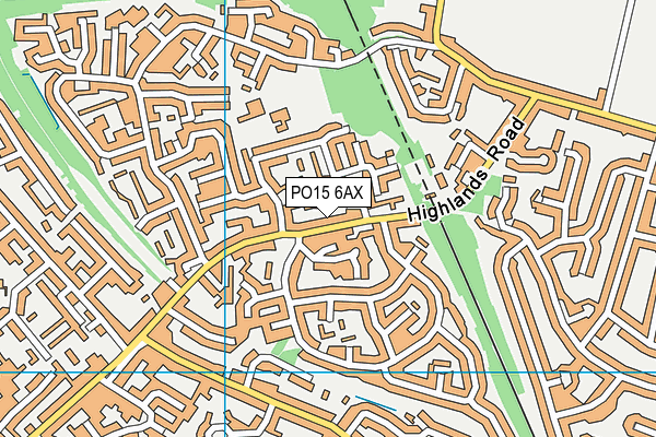 PO15 6AX map - OS VectorMap District (Ordnance Survey)