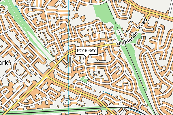 PO15 6AY map - OS VectorMap District (Ordnance Survey)