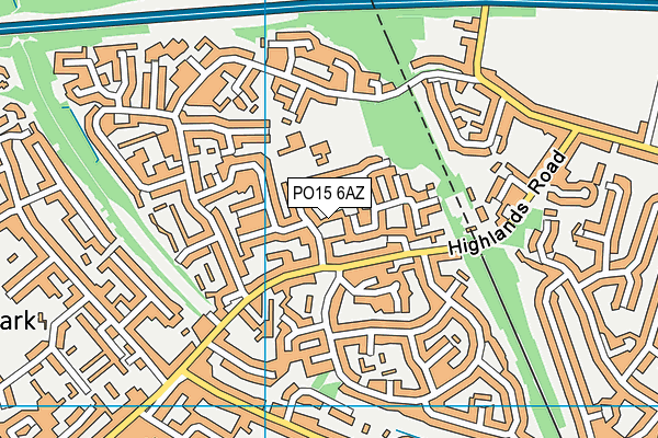 PO15 6AZ map - OS VectorMap District (Ordnance Survey)