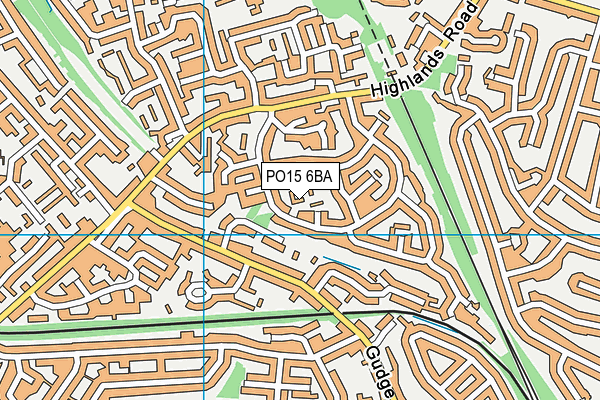 PO15 6BA map - OS VectorMap District (Ordnance Survey)