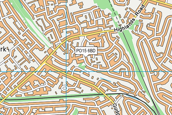 PO15 6BD map - OS VectorMap District (Ordnance Survey)