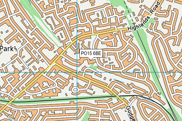 PO15 6BE map - OS VectorMap District (Ordnance Survey)