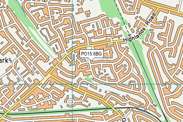 PO15 6BG map - OS VectorMap District (Ordnance Survey)