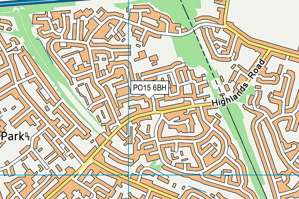 PO15 6BH map - OS VectorMap District (Ordnance Survey)