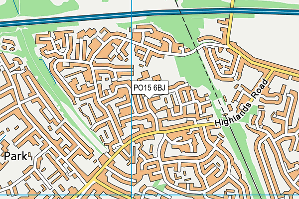 PO15 6BJ map - OS VectorMap District (Ordnance Survey)
