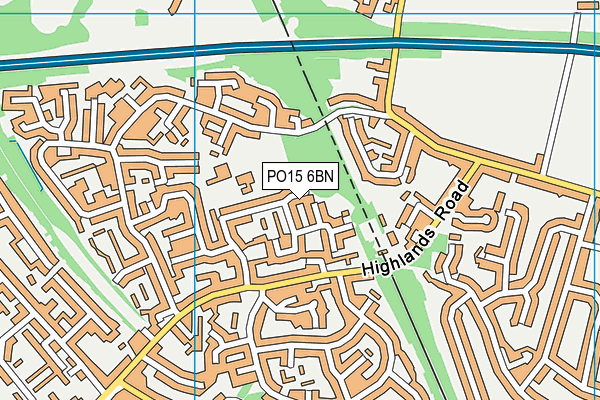 PO15 6BN map - OS VectorMap District (Ordnance Survey)