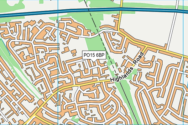PO15 6BP map - OS VectorMap District (Ordnance Survey)