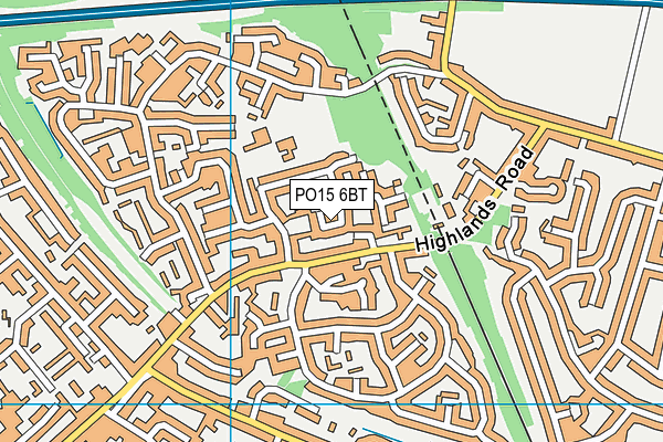 PO15 6BT map - OS VectorMap District (Ordnance Survey)